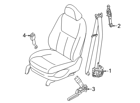 2021 Infiniti Q50 Front Seat Belts Diagram