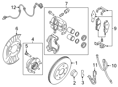 2020 Infiniti QX80 Brake Components Diagram 1