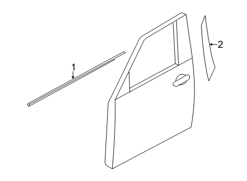 2020 Infiniti QX80 Exterior Trim - Front Door Diagram