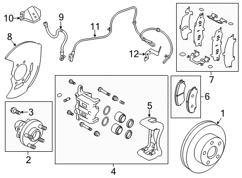 2021 Infiniti Q60 Brake Components Diagram 4