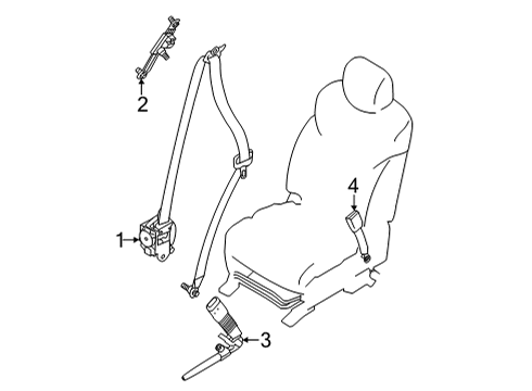 2022 Infiniti QX80 Front Seat Belts Diagram 2