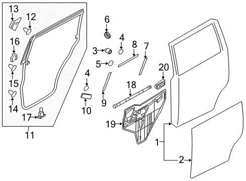 2020 Infiniti QX80 Rear Door Diagram