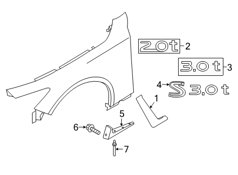 2021 Infiniti Q60 Exterior Trim - Fender Diagram