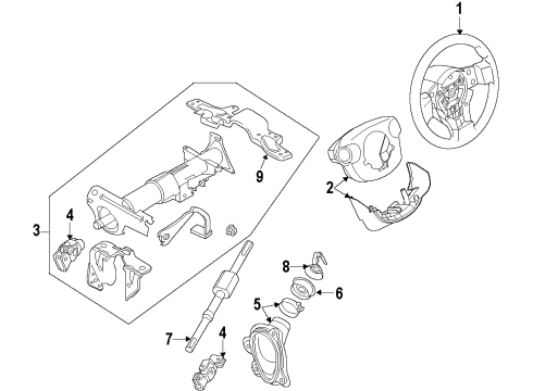2020 Infiniti Q50 Steering Column & Wheel, Steering Gear & Linkage Diagram 2