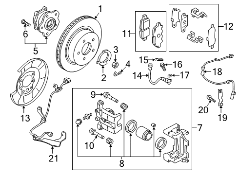 2019 Infiniti QX50 HOSE ASSY-BRAKE,REAR LH Diagram for 46211-5VG0A