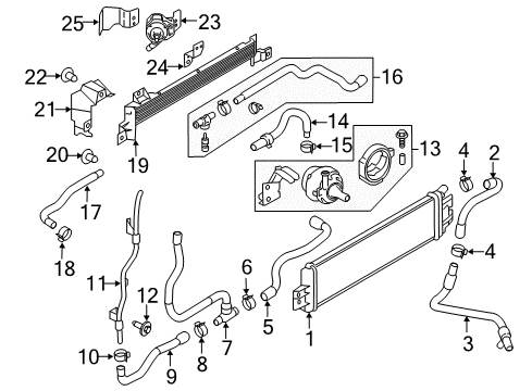 2022 Infiniti Q60 Radiator & Components Diagram 1