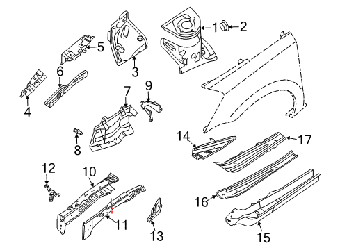 Reinforce - Front Side Member, Rear R Diagram for 75128-CK030