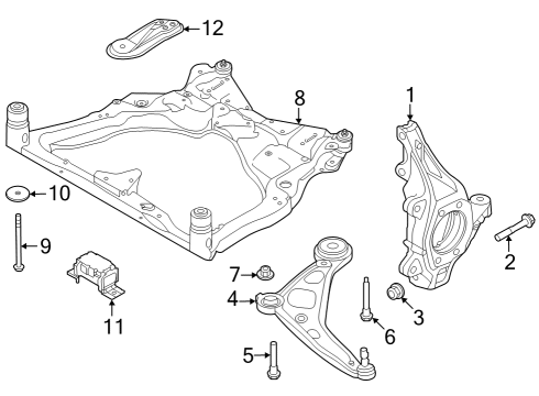 2023 Infiniti QX60 Front Suspension, Lower Control Arm, Ride Control, Stabilizer Bar, Suspension Components Diagram