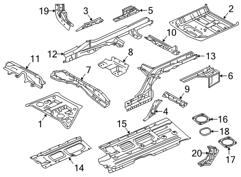 2023 Infiniti QX50 Rear Floor & Rails Diagram
