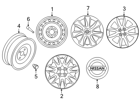 Aluminum Wheel Diagram for 40300-9KK1A