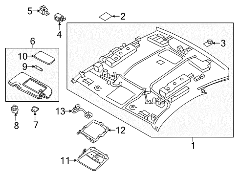 2021 Infiniti Q60 Map Lamp Assy Diagram for 26430-5DV0A