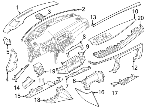 2022 Infiniti QX60 Cluster & Switches, Instrument Panel Diagram 3