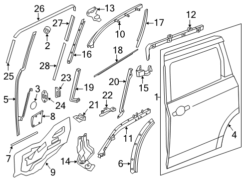 Protector-Slide Door Roller Diagram for 82886-1JA0C