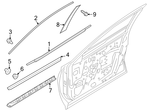 2023 Infiniti QX55 Exterior Trim - Front Door Diagram