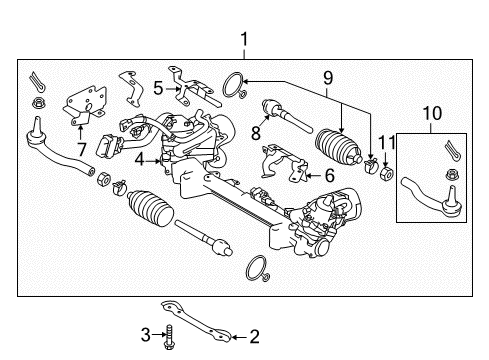 2020 Infiniti Q50 Steering Column & Wheel, Steering Gear & Linkage Diagram 6