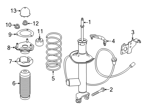 2017 Infiniti Q60 Cap-Rear Shock Absorber Diagram for 56204-1MA1A
