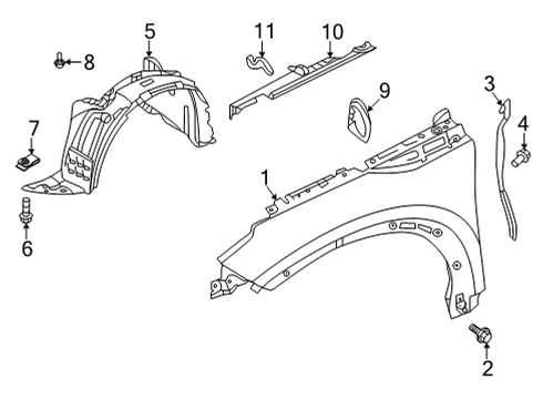 2022 Infiniti QX55 Fender & Components Diagram