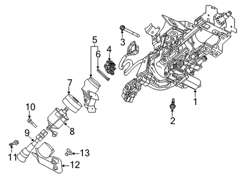 2024 Infiniti QX55 Steering Column Assembly Diagram 2