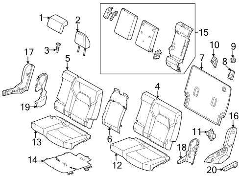 2023 Infiniti QX60 Second Row Seats Diagram 3