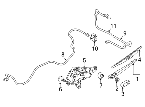 2020 Infiniti QX80 Lift Gate - Wiper & Washer Components Diagram