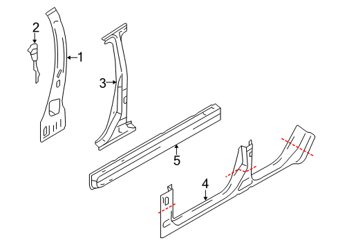 2023 Infiniti Q50 Center Pillar & Rocker Diagram