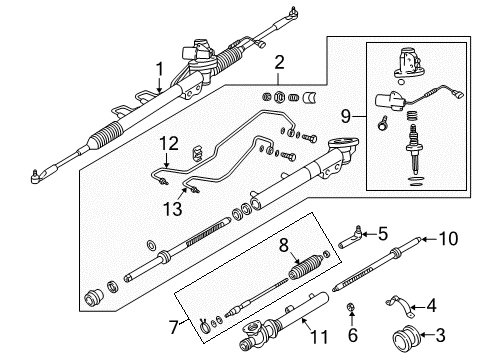 Socket Kit - Tie Rod, Inner Diagram for 48521-AR000