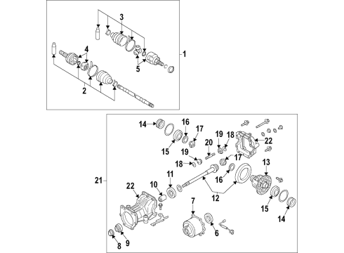 2023 Infiniti QX50 Rear Axle, Axle Shafts & Joints, Differential, Drive Axles, Propeller Shaft Diagram