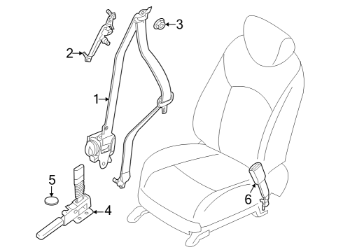 2023 Infiniti QX60 Front Seat Belts Diagram