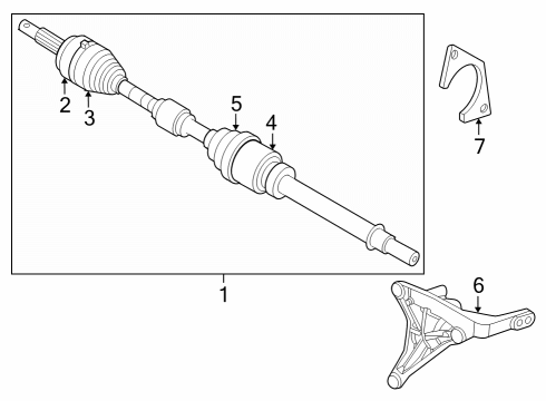 2022 Infiniti QX55 Drive Axles - Front Diagram