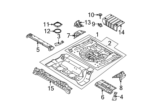Floor-Rear,Front Diagram for 74512-CA030