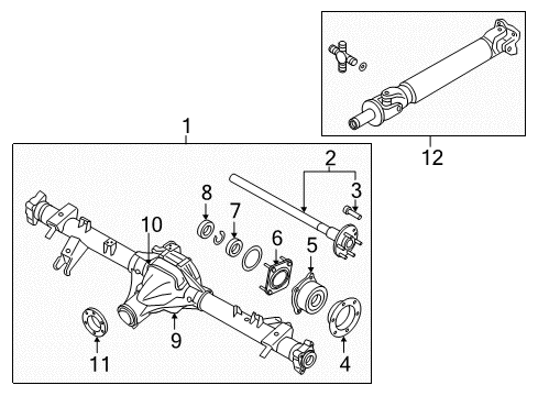 Rr Axle Assembly,W/O Brake Diagram for 43003-EB31A