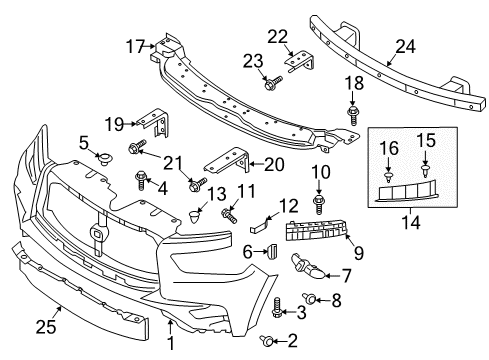 2020 Infiniti QX80 Front Bumper Diagram 2