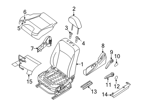 Trim Assy-Front Seat Cushion Diagram for 87370-ZJ75A