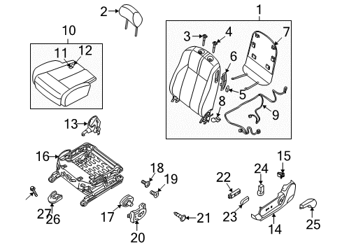Trim Assembly - Front Seat Cushion Diagram for 87370-JB07C