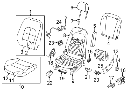 2019 Infiniti QX30 Trim & Pad Assy-Back,Front Seat LH Diagram for 87660-5DB1E