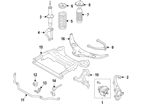 2017 Infiniti Q60 Bumper Assembly Bound Diagram for 54050-4GE1A