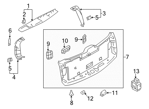 2024 Infiniti QX80 Interior Trim - Lift Gate Diagram