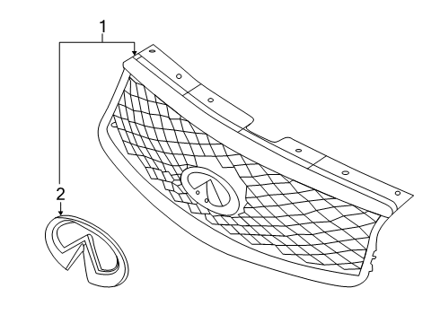 2020 Infiniti QX50 Grille & Components Diagram