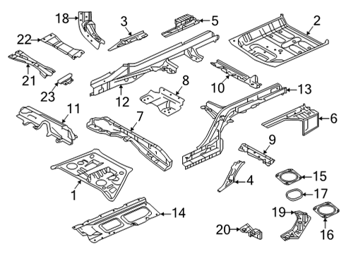 2024 Infiniti QX55 Rear Floor & Rails Diagram