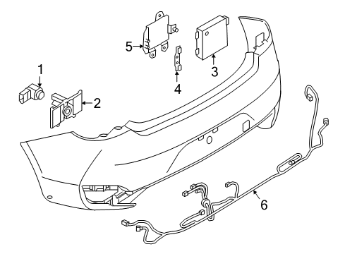 2022 Infiniti Q60 Electrical Components - Rear Bumper Diagram