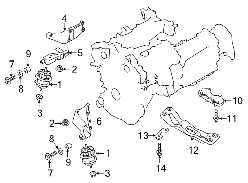 2022 Infiniti Q60 Engine & Trans Mounting Diagram 1