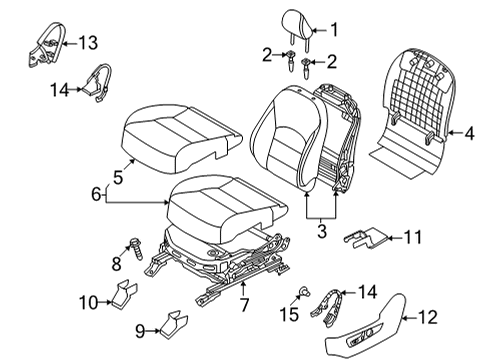 2023 Infiniti QX50 Driver Seat Components Diagram