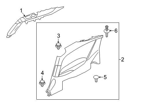 2022 Infiniti Q60 Interior Trim - Quarter Panels Diagram