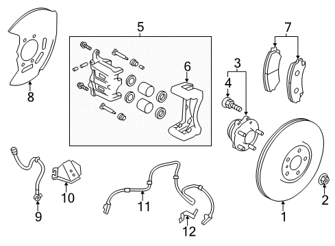 2020 Infiniti Q50 Front Brakes Diagram 2