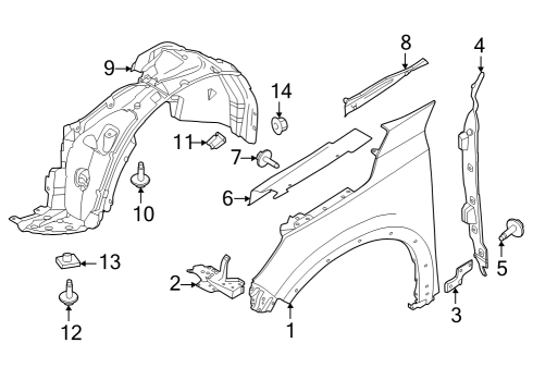 2022 Infiniti QX60 Fender & Components Diagram