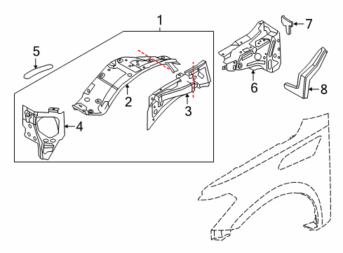 2024 Infiniti QX80 Inner Components - Fender Diagram