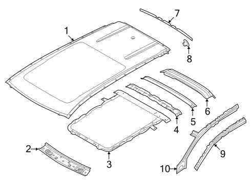 2022 Infiniti QX60 Roof & Components Diagram
