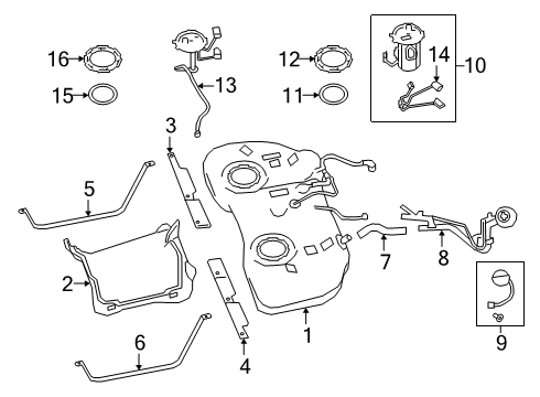 2022 Infiniti QX60 PACKING-FUEL GAUGE Diagram for 17342-4KH0A