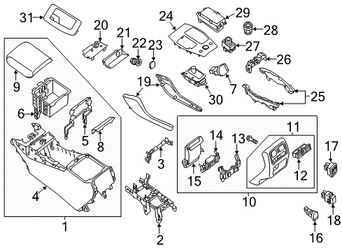 2020 Infiniti QX60 A/C & Heater Control Units Diagram 1