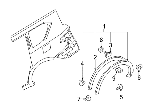 2024 Infiniti QX80 Exterior Trim - Quarter Panel Diagram